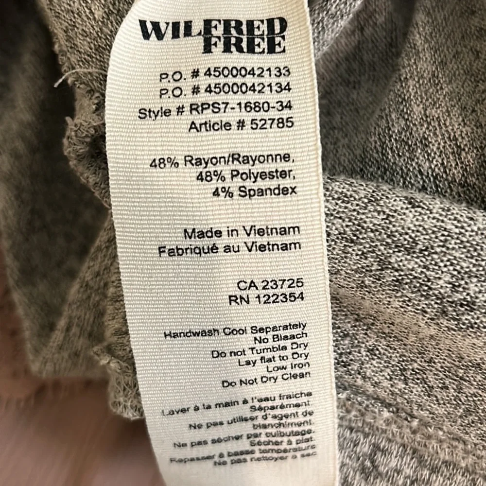 Aritzia Wilfred Free Flavia Heather Gray Long Sleeve Wrap Crop Top Baby Tee - XS - Picture 11 of 13